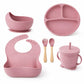 Crega 6 Piece Silicone Baby Feeding Set (Pink)