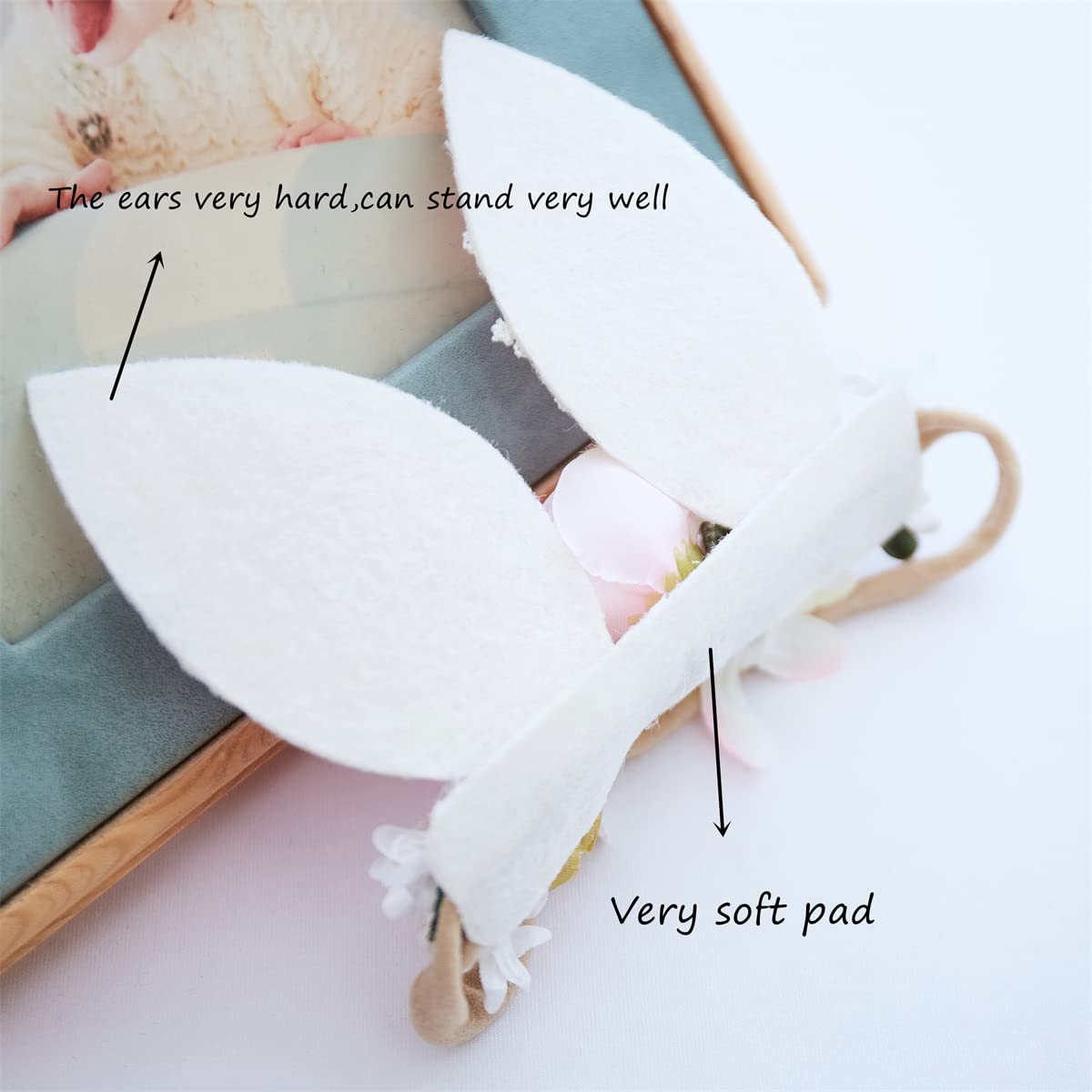 Gezisan Baby Girl Floral Easter Bunny Nylon Headband Flower Elastic Hairband Bows Wraps For Newborn Infant Toddler Hair Accessor