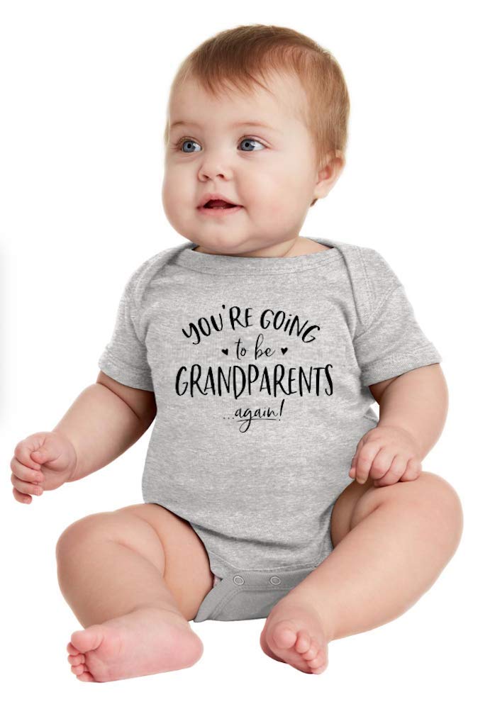 Pregnancy Announcement For Grandparents Size 0-3 Months: Your Going To Be Grandparents Again Baby Announcement For Family Romper