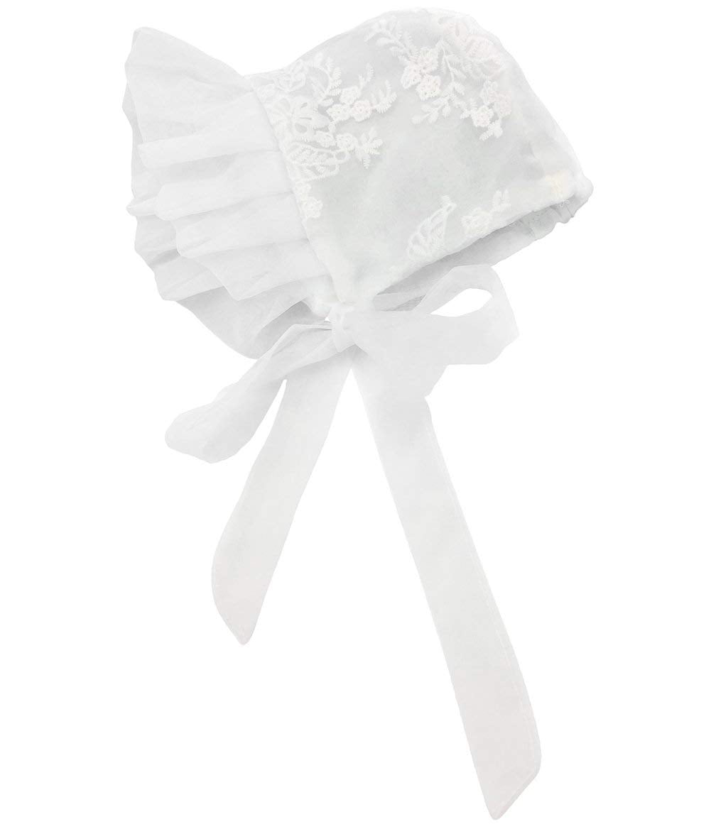 Glamulice Baby Girls Flower Christening Baptism Dress Formal Party Special Occasion Dresses For Toddler 6-12 White Newborn Girl