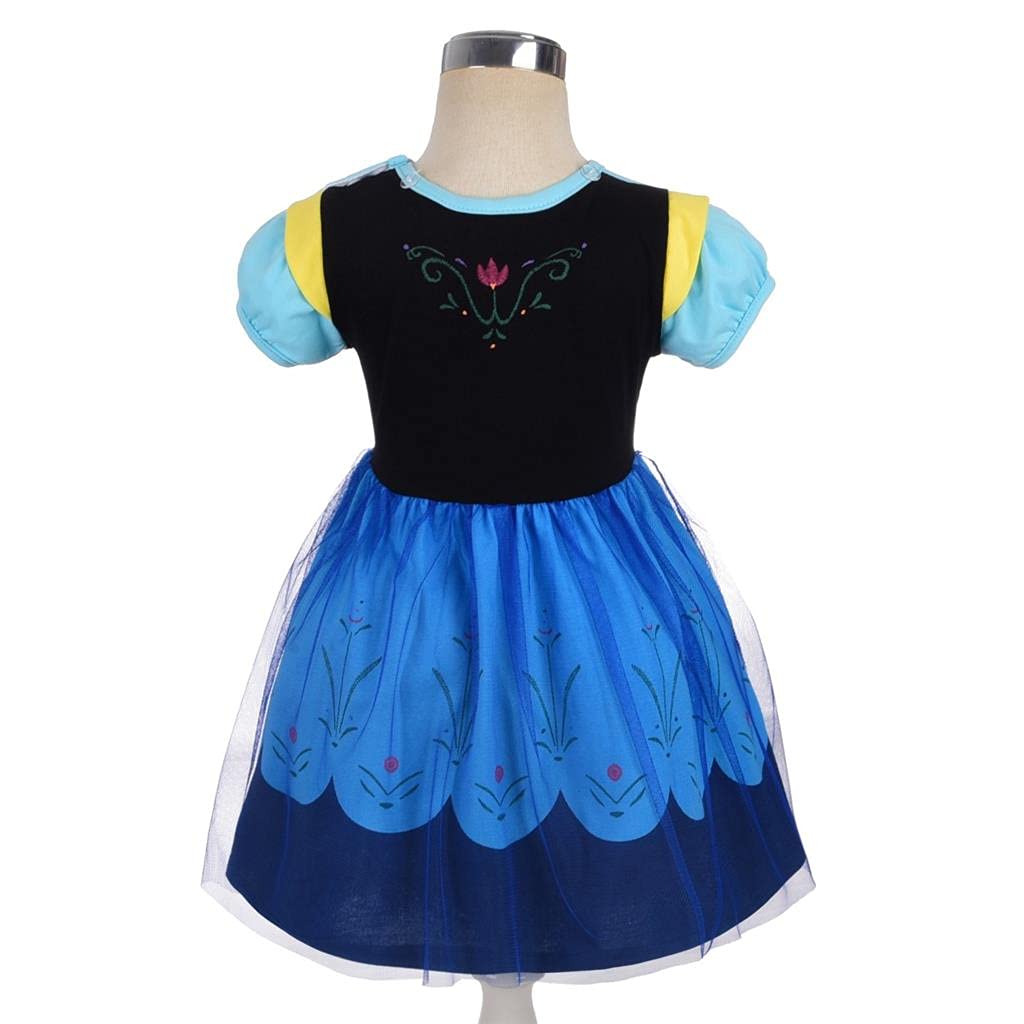 Dressy Daisy Ice Princess Dress Up Clothes Halloween Fancy Party Tulle Skirt Summer Outfit With Cape & Accessories For Baby Girl