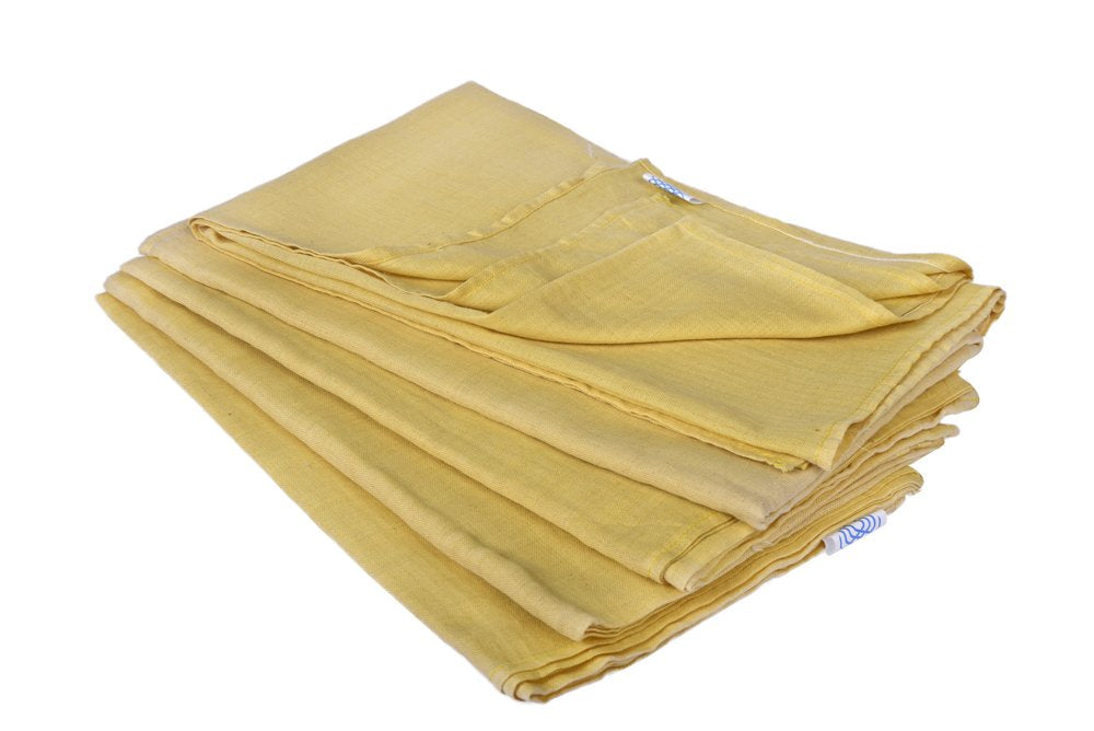 Looms & Weaves  Organic Light Yellow Baby Bedspread + Bath Towels For New Born Babies (Dyed With Organic Turmeric)