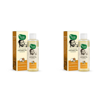 Mother Sparsh Cold Pressed Coconut Oil For Baby Massage, Skin & Hair Care | 100% Natural Baby Oil For New Born | 200Ml (Pack Of 