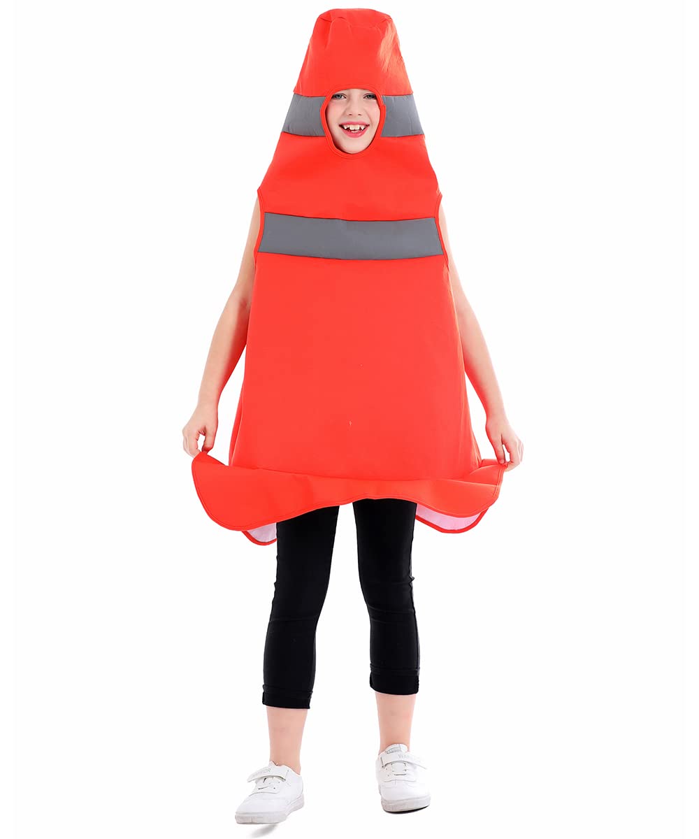 Seasons Child Construction Cone Costume, Halloween Costume For 8-10 Years Kids