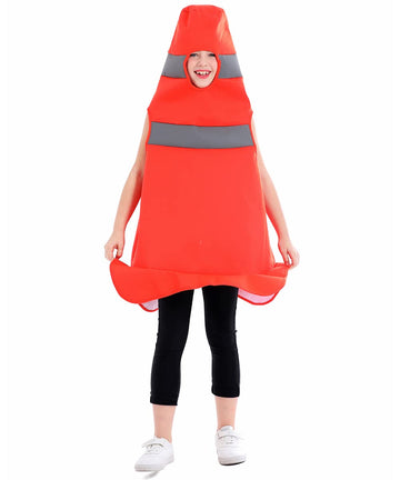 Seasons Child Construction Cone Costume, Halloween Costume For 8-10 Years Kids