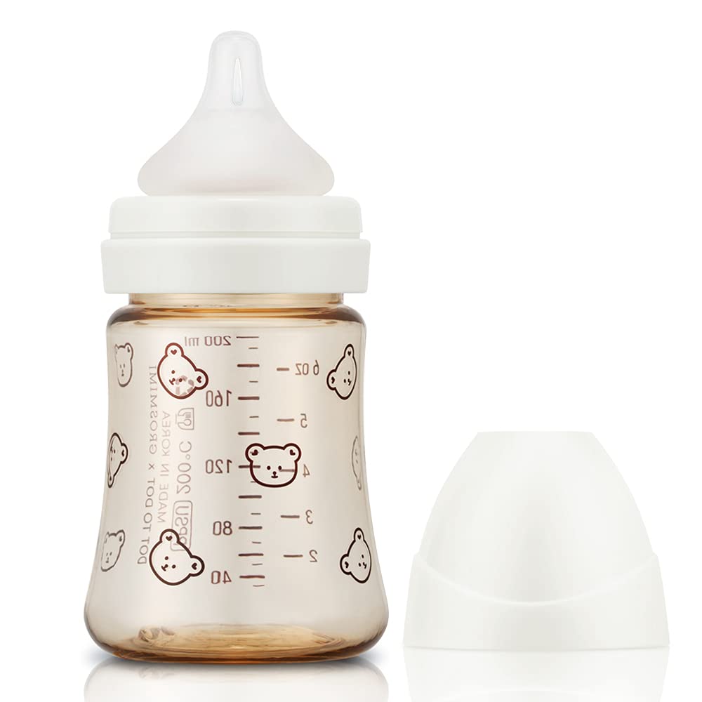 Grosmimi Ppsu Baby Bottle, Bpa Free (6Oz Bear_White)