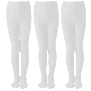Epeius Toddler Girls Thick Cable Knit Leggings Warm Cotton Pantyhose Dress Tights School Uniform Tights Baby Stockings Ivory Whi