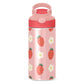 Strawberry Flowers Cute Girls Water Bottle With Straw And Carry Handle Pink Vacuum Insulated Stainless Steel Bottles Leak-Proof