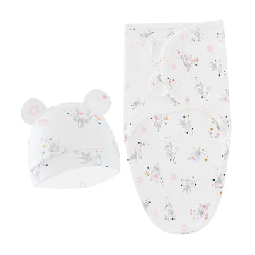 BNF Newborn Swaddle Wraps Wrap Hat Babies Infant Blanket for Newborn Girls Gifts Pink Angle | Baby | Nursery Bedding | Sleeping 