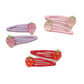 Strawberry Snap Clips Baby Girls Fruit Hair Bow Clips Strawberry Hair Ring Tie BBW24 (6 Pcs-C3)