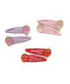 Strawberry Snap Clips Baby Girls Fruit Hair Bow Clips Strawberry Hair Ring Tie BBW24 (6 Pcs-C3)