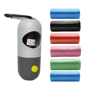 Amso Portable Disposable Baby Diaper Nappy Garbage Bag With Led Flashlight (1 Capsul With 7 Multi Color Garbage Roll)
