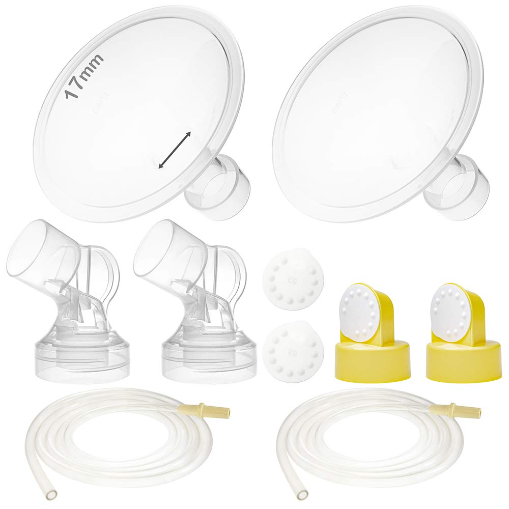 Nenesupply Pump Parts with 17mm Flanges Compatible with Medela Pump in Style Breastpump Not Original Medela Pump Parts Include C