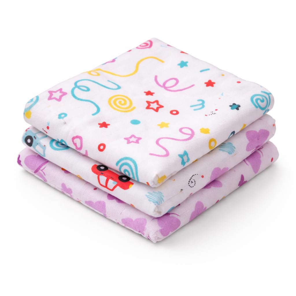 Firstblow Muslin 6 Layer Cotton Face Towels For Newborn Baby Extra Soft Hankies Reusable Napkins For Infants Toddlers/Kids | Pac