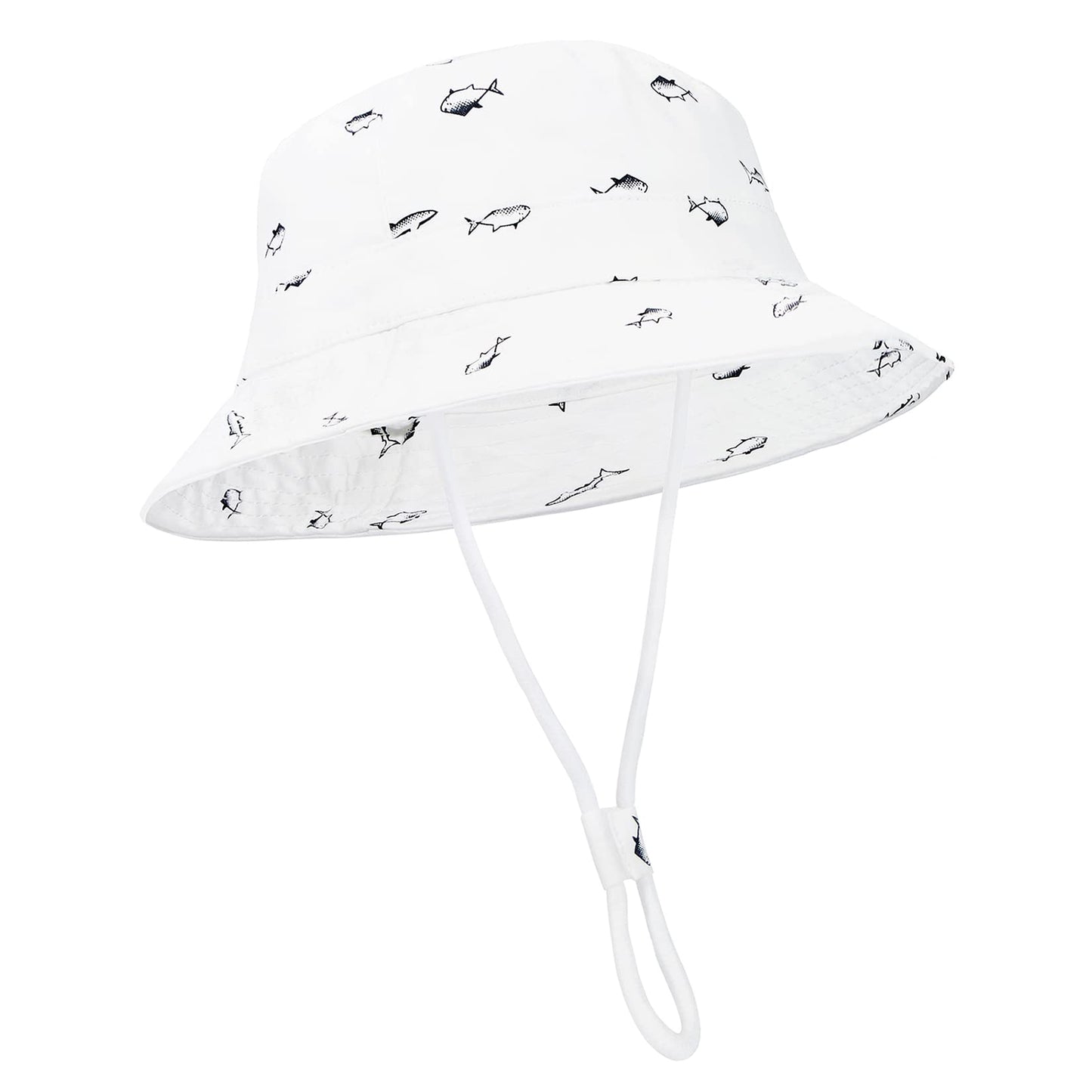 Durio Baby Girl Sun Hat Sun Protection Hats Wide Brim , Summer Hat Beach Hat Toddler Hats For Girls Boys C White Fish 6-12 Month