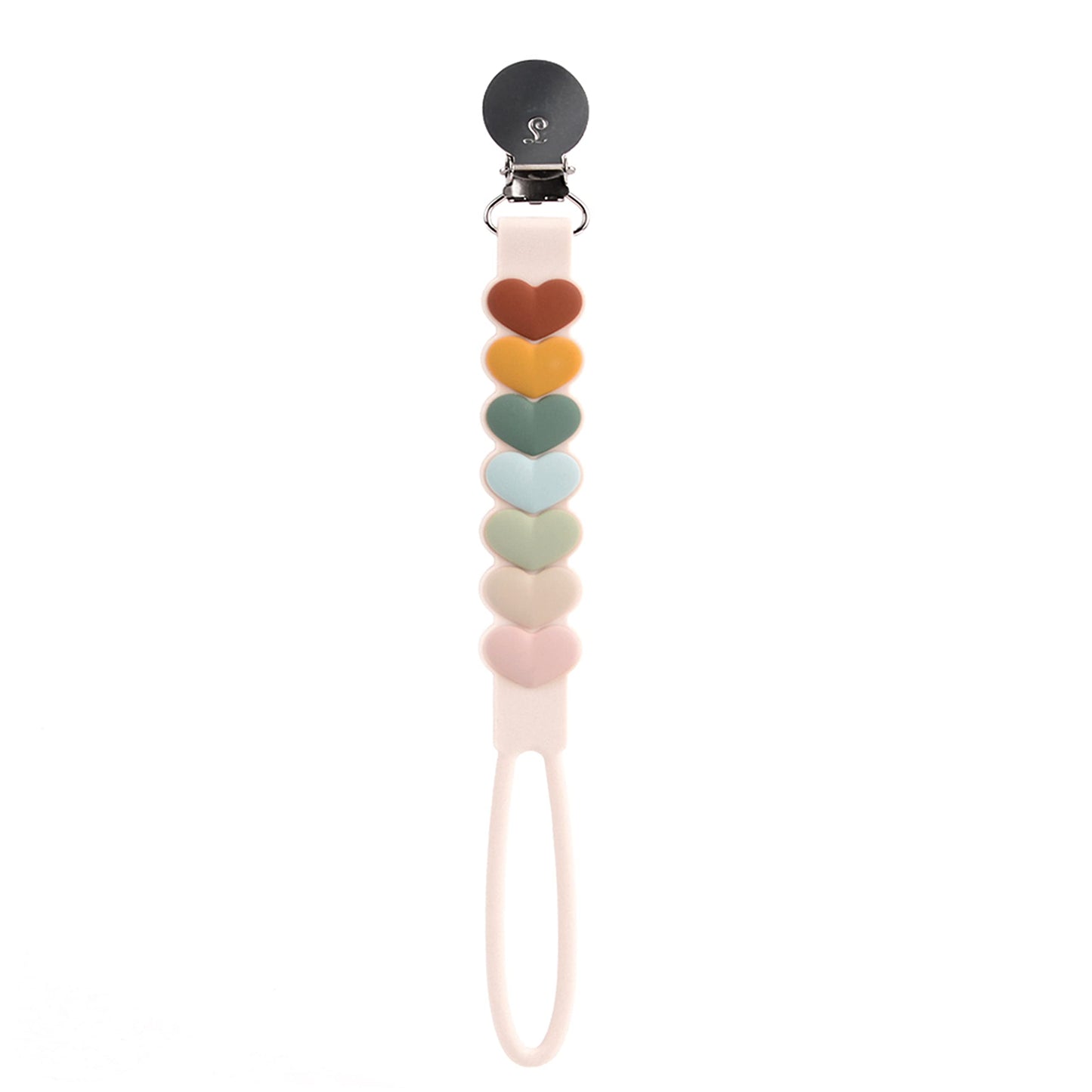 Loulou Lollipop Beadless Silicone Pacifier Clip (Sweetheart, Multi)