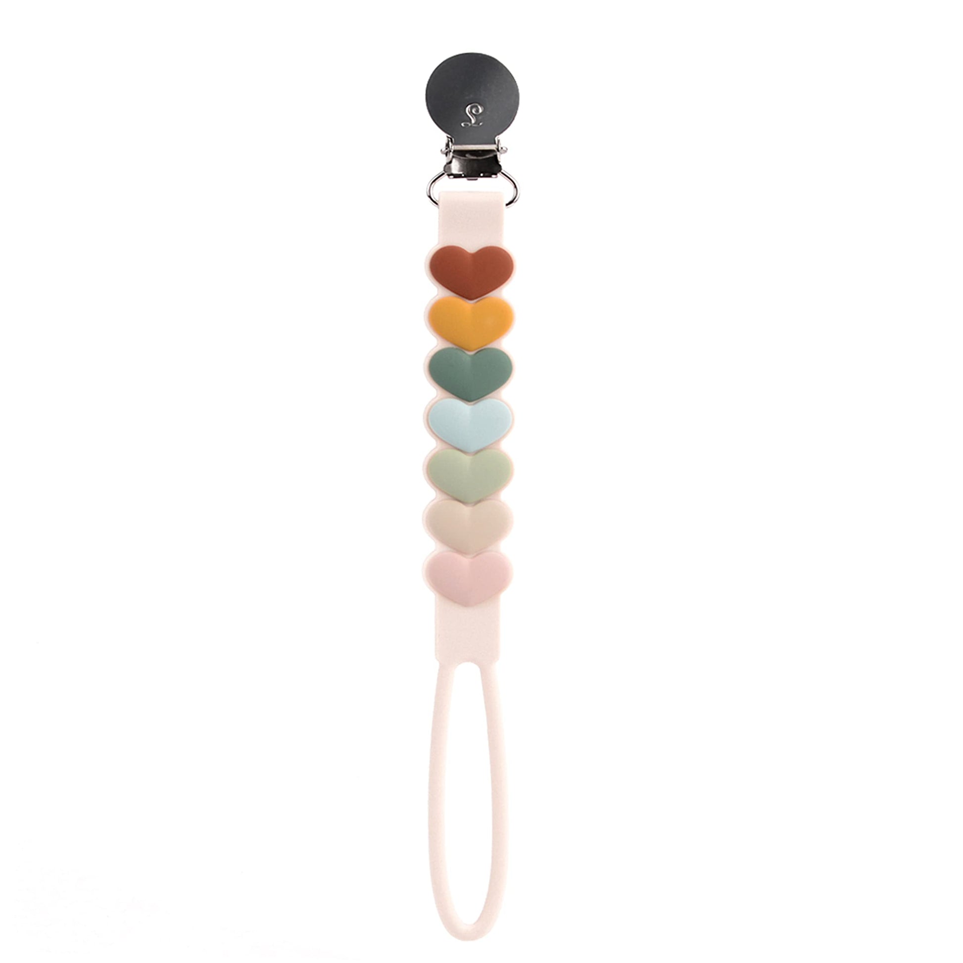Loulou Lollipop Beadless Silicone Pacifier Clip (Sweetheart, Multi)