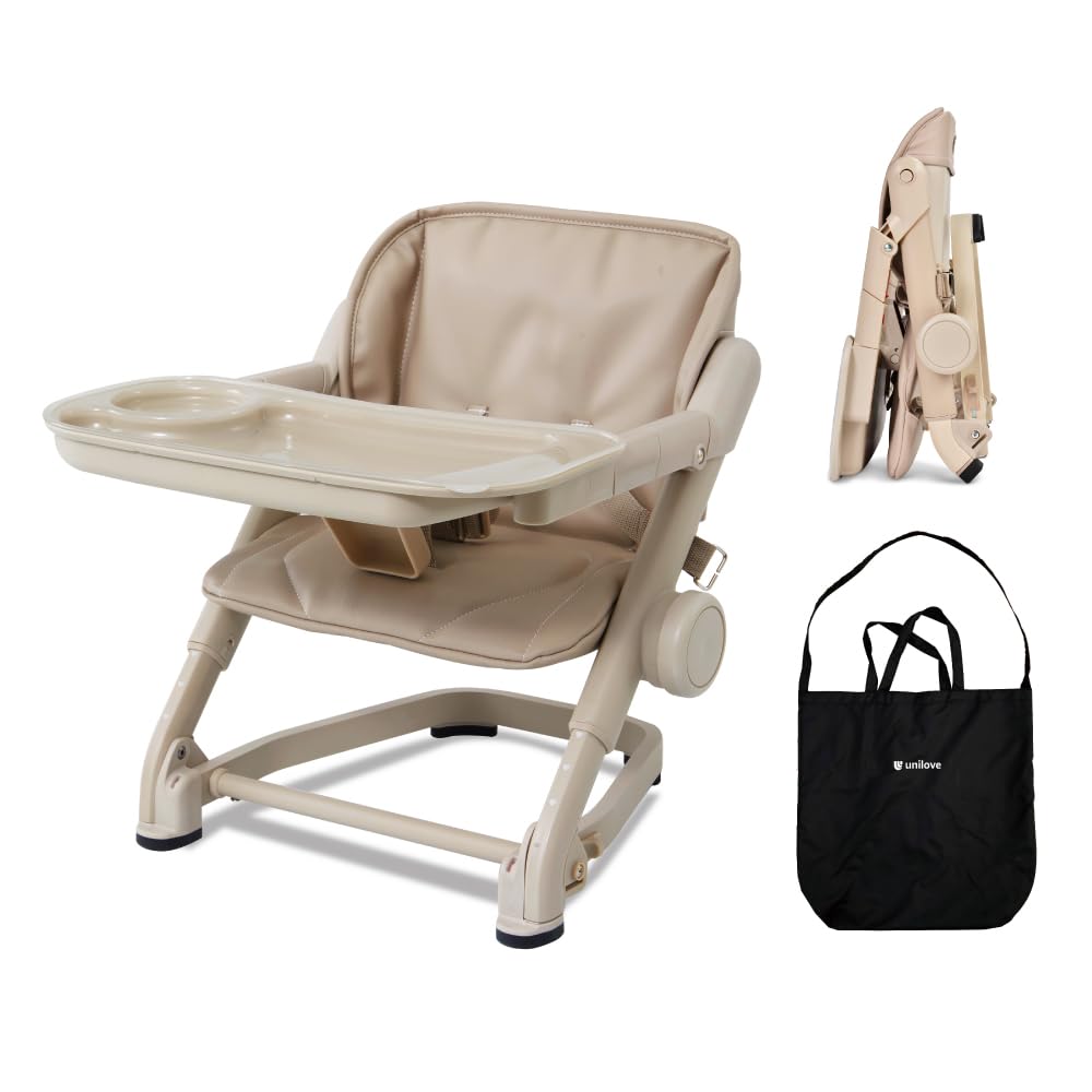Feed Me 3-In-1 Travel High Chair Booster Seat For Infants And Toddlers - Transitional, Compact & Fits Any Chair, Swivel Tray, Mi