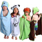 Pink Dog - Hooded Towel 100% Cotton One Of A Kind Extra Large 54X30 Inc.Toddler/Child Animal Character Towel With Paws And A Tai