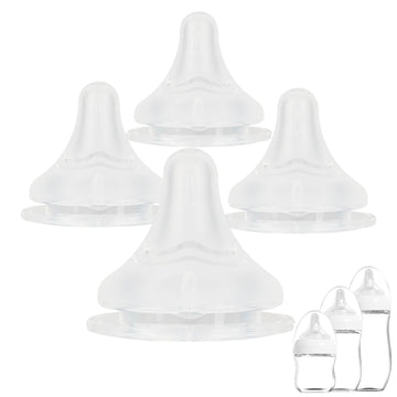 Baby Bottle Nipple for Gulicola Natural Glass Bottle,Size S Soft Silicone Nipples,1m+,Slow Flow, 4 Count