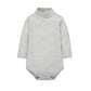 Cuteon Baby Boys Girls Solid Color Basic Turtleneck Cotton Bodysuit Jumpsuit Gray 6 Months