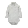 Cuteon Baby Boys Girls Solid Color Basic Turtleneck Cotton Bodysuit Jumpsuit Gray 6 Months
