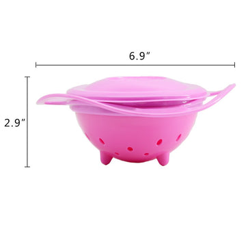 Magic Gyro Bowl 360 Degree Rotate Spill-Proof Bowls With Lid Plastic Creative Dishes Practice Feeding Bowls