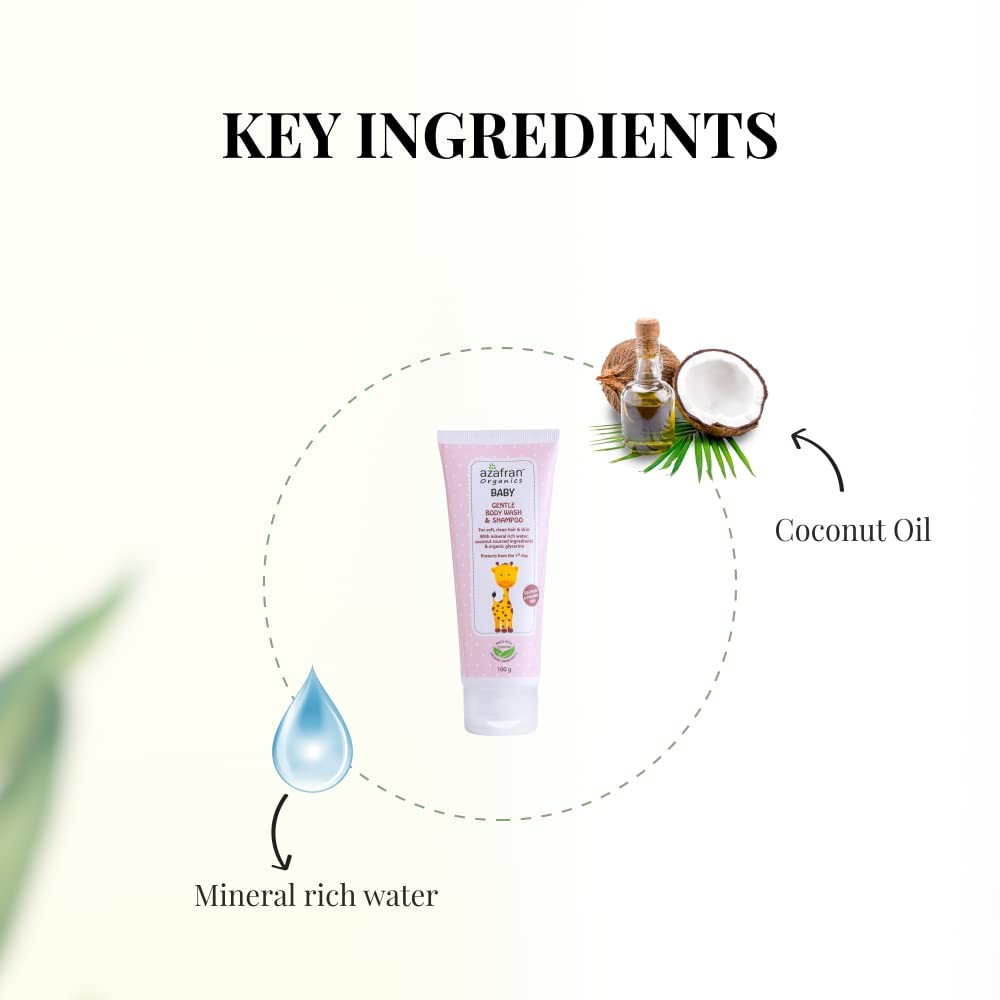 Azafran Organics Baby Gentle Body Wash And Shampoo, 200G