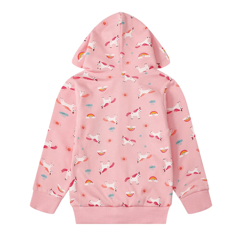 Akyzic Girls Zip Up Hoodie Unicorn Fall Jacket Kids Back To School Outfit Hooded Sweatshirt Toddler Girl Fall Outerwear 6T/8053
