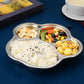 Happy Hues Stainless Steel Divided Meal Plate Tray3 Compartments Dinner Dish For Baby (Paw)