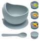 Qyeejong Stay Put Suction Bowls for Babies Kids, Food Grade Silicone Bowl and Spoon Set for Led Weaning, Self Feeding Baby Toddl