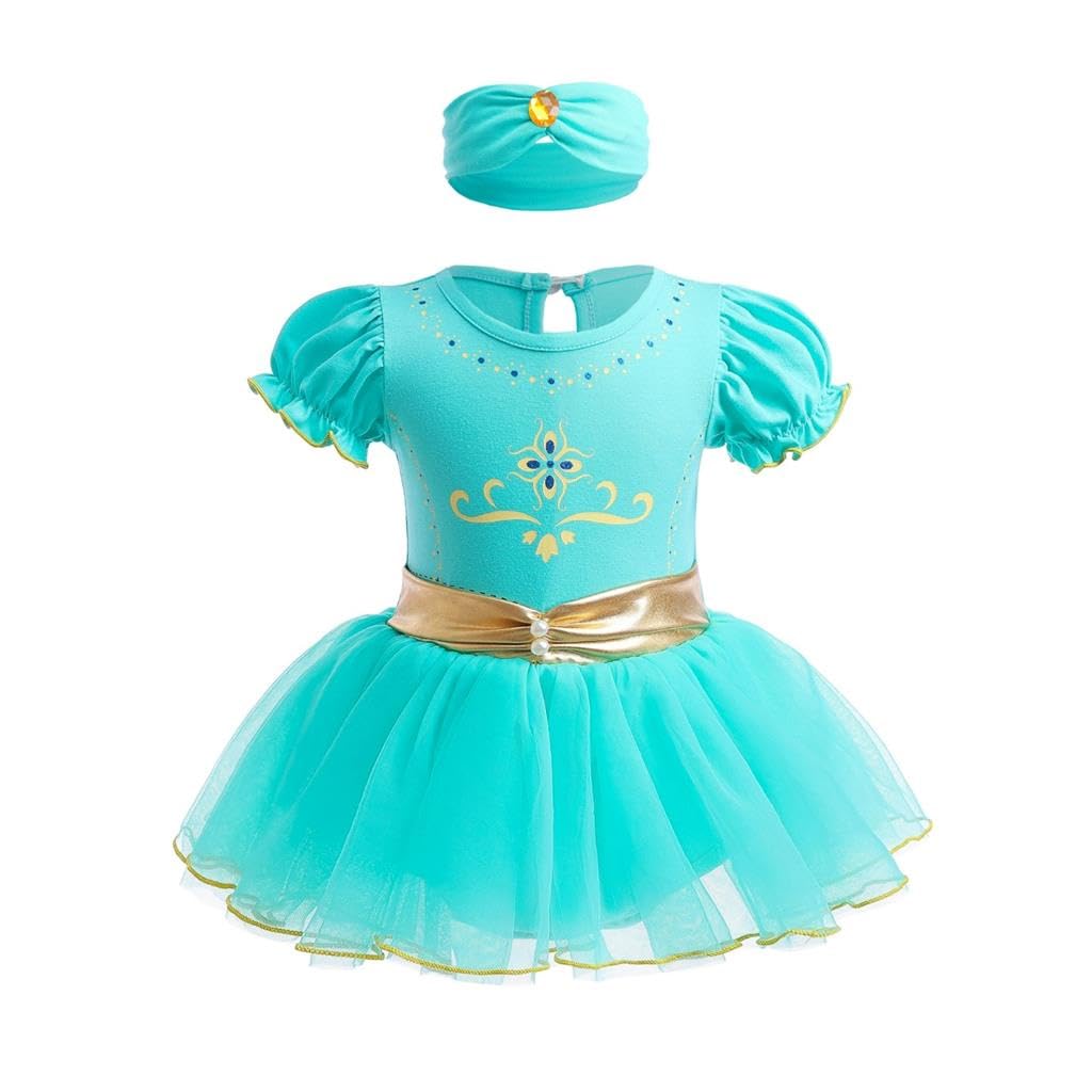 Dressy Daisy Infant Baby Girl Arabian Princess Onesie Romper Dress Halloween Costume Bodysuit With Headband Size 18-24 Months