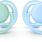 Philips Avent Ultra Air Pacifier, 0-6 Months, Blue/Green, 2 Pack, Scf244/20