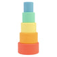 BLUE GINKGO Silicone Stacking Cups - Nesting & Sensory Stacking Toy for Toddlers | Open-Ended Montessori Toy with 5 Cups (Matte 