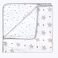 Masilo Organic Muslin Modern Newborn Organic Cotton Muslin Baby Blanket, Sustainable Unisex/Star/Metallic, Summer Baby Essential