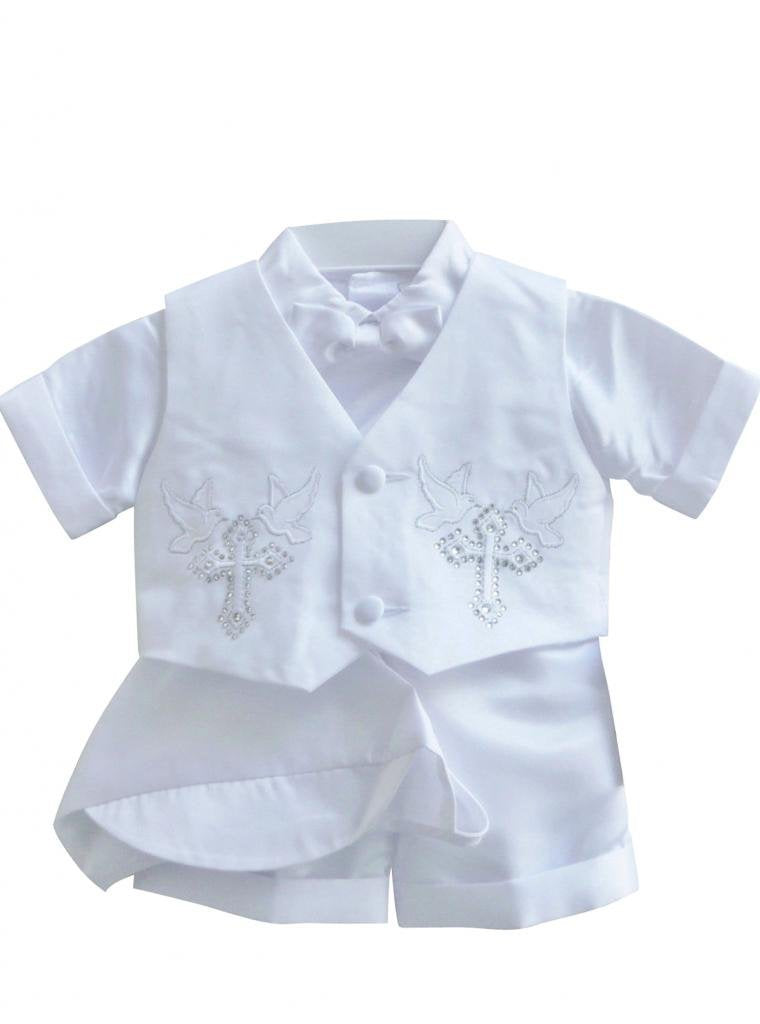 Classykidzshop White Boy Baptism Outfit B4 (Baby-Small)