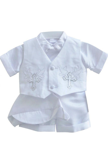 Classykidzshop White Boy Baptism Outfit B4 (Baby-Small)