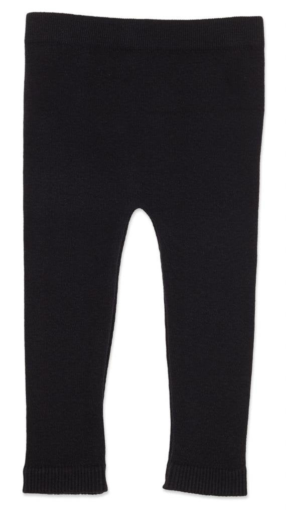 Silky Toes Baby Leggings, Toddler Seamless Soft Cotton Knit Pants For Girls And Boys (2-4 Years, Black)