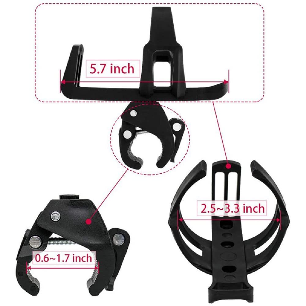 360 Degrees Rotation Scooter Cup Holder, Bike Bottle Holder, Stroller Cup Holder, Cup Drink Holder For Electric Scooter, Wheelch