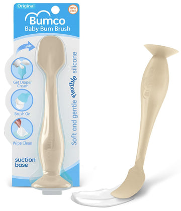 Bumco Baby Bum Brush - Bpa-Free Diaper Cream Spatula With Suction Cup Base, Soft & Flexible Silicone, Wipe-Clean, Mom-Invented D