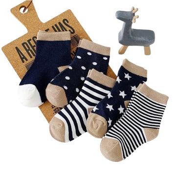 Iba Isba Collections Baby Cotton Blend Printed Socks, Pack Of 5 (23Years)