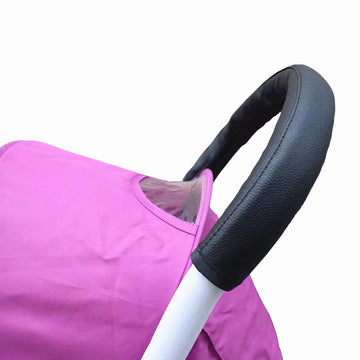 Minilujia Baby Stroller Armrest Bumper Handlebar Sleeve Cover Universal Handle Cover Dustproof Protect Pu Leather Case With Remo
