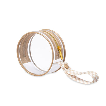 Itzy Ritzy Clear Pacifier Case With Handle - Pacifier Pod Easily Attaches To Diaper Bag Or Purse; Holds 2 Pacifiers; Taupe