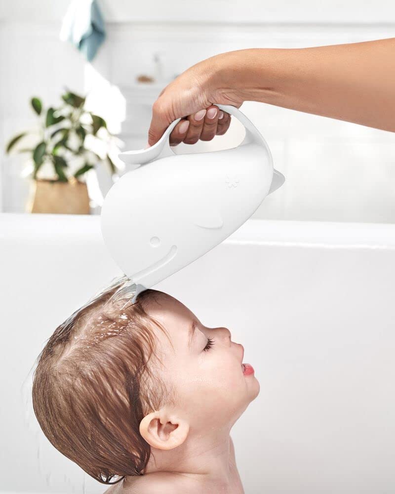 Skip Hop Baby Bath Rinse Cup, Moby Tear-Free Waterfall Rinser, White
