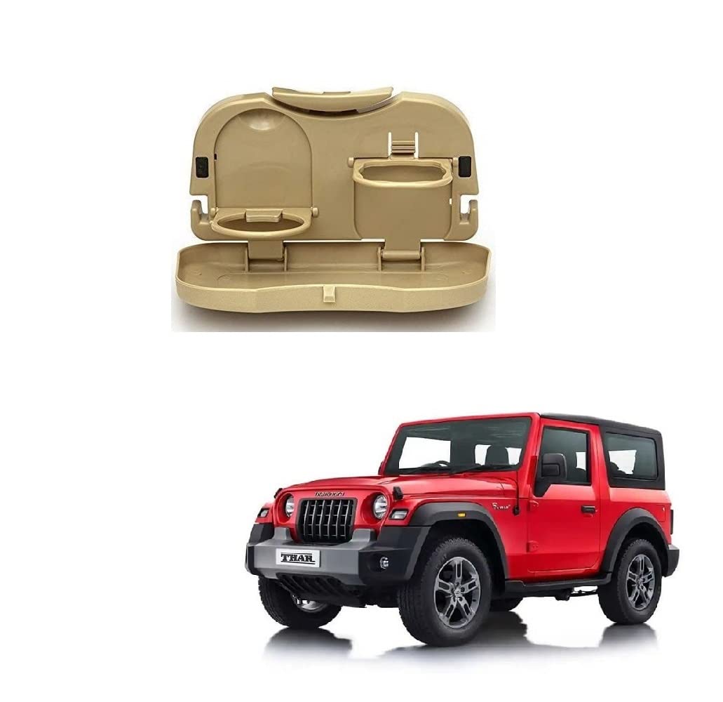 Stylish Foldable Compact Car Back Seat Tray for Food/Drinks/Cup/Bottle Holder Universal Pack of 1 Suitable for Mahindra Thar 202
