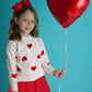 Toddler Girls Clothes Set Girls Valentine'S Day Outfit Long Sleeve Sweatshirt Heart Tops And Skirt Sets 2 Pcs Baby Pant Set For