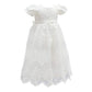 Glamulice Baby Girl Flower Christening Baptism Dress Formal Party Gown Special Occasion Dress, White, 3