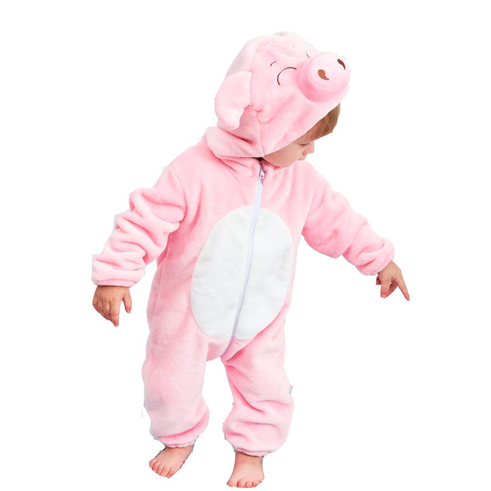 Qzerplay Unisex Kids Baby Pig Cosplay Halloween Costumes Cartoon Outfit Hooded Homewear 70