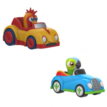 TOYMAKER La Granja De Zenon Kids Car Bartolito Chicken Toys Push and Go Cars Toys Lorito Pepe Bird Toys Friction Powered Inertia