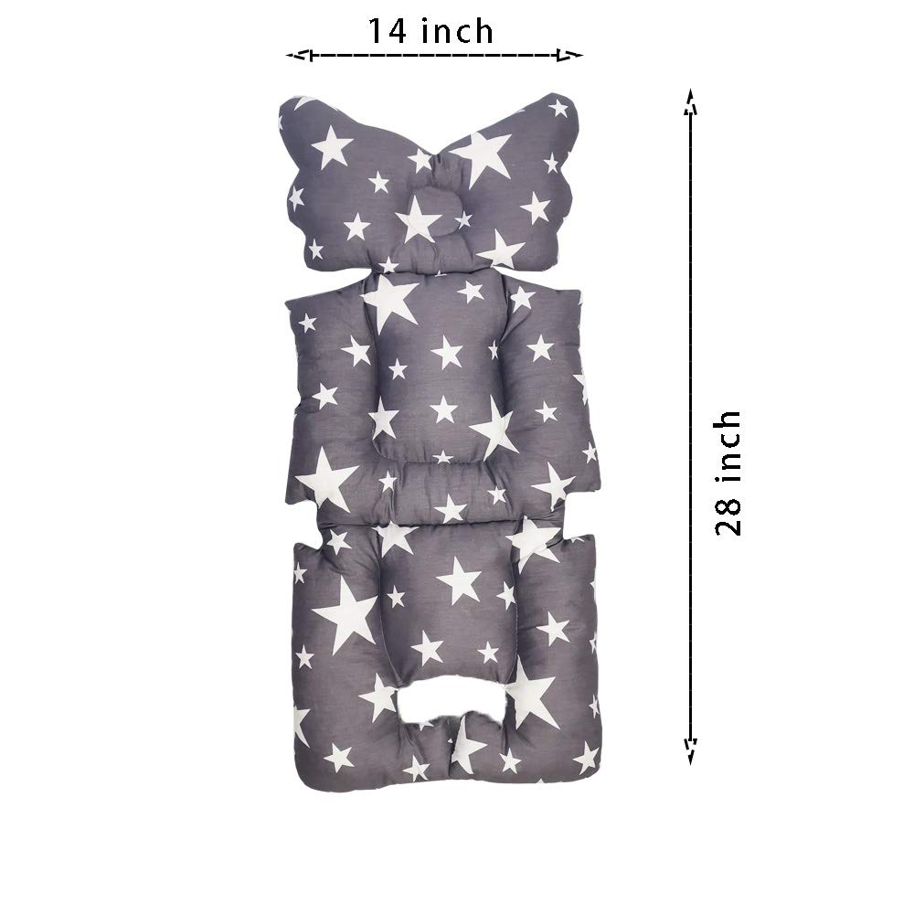 Stroller Liner Insert Car Seat Liner Cover, Infant Reversible Cotton Newborn Cushion Pad Universal For Baby Carrier Pram, Thick